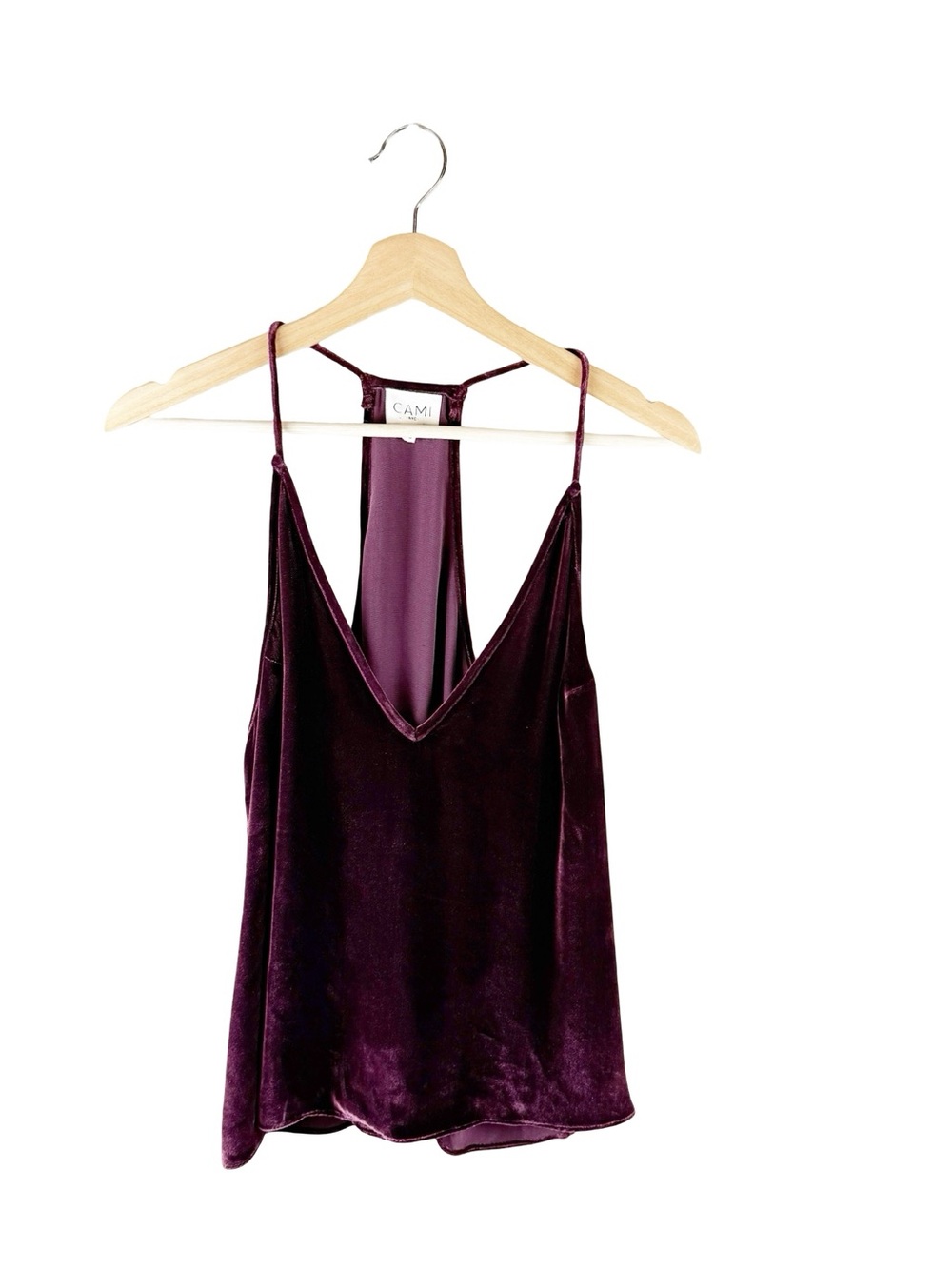 Cami NYC the Whitney Velvet Racerback in Bordeaux - Picture 2 of 8